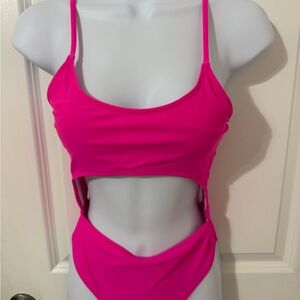Source Unknown Hot Pink Cutout Swimsuit